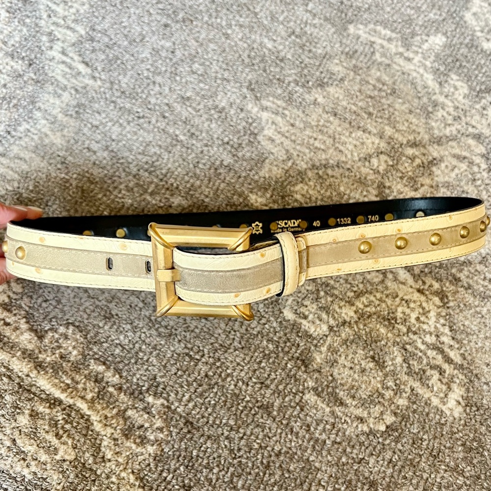 Escada Beige Ostrich Belt